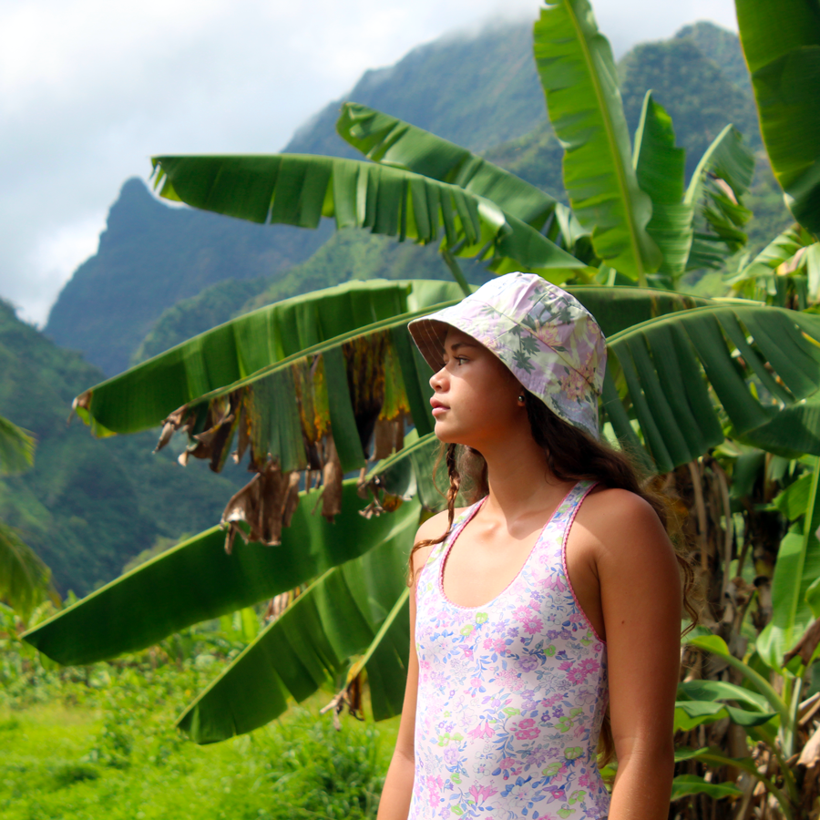 Chapeau bob réversible Tahiti & Kaki