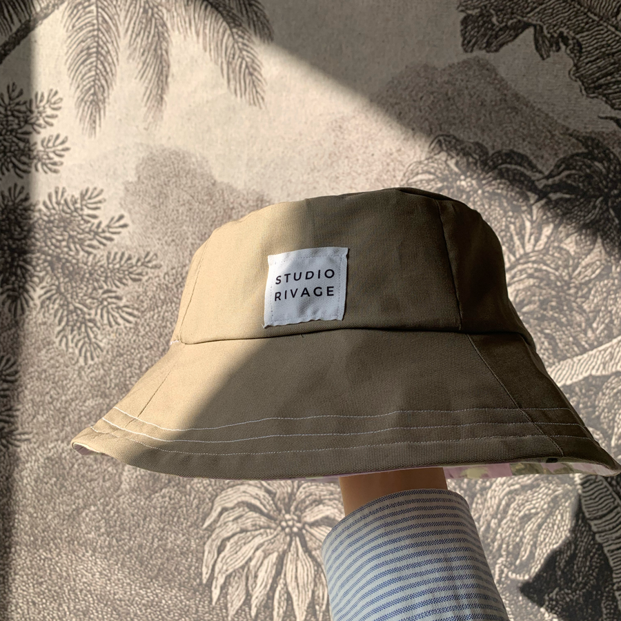 Chapeau bob réversible Tahiti & Kaki