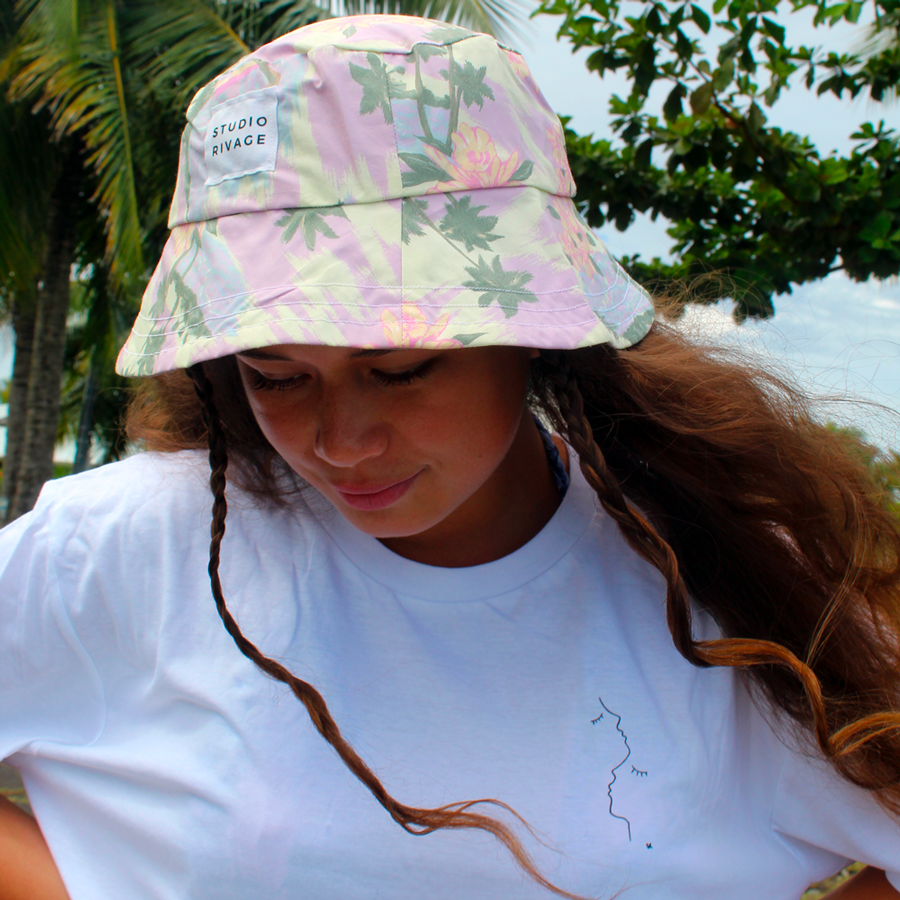 Chapeau bob réversible Tahiti & Kaki