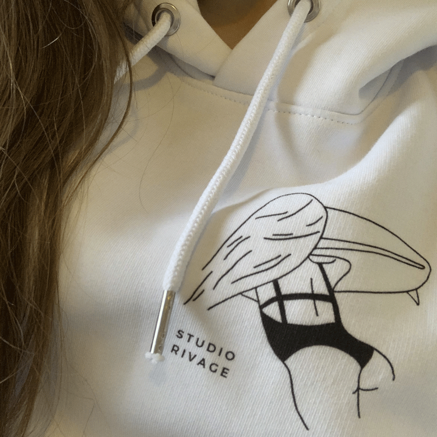 Sweat blanc coton bio Surfer