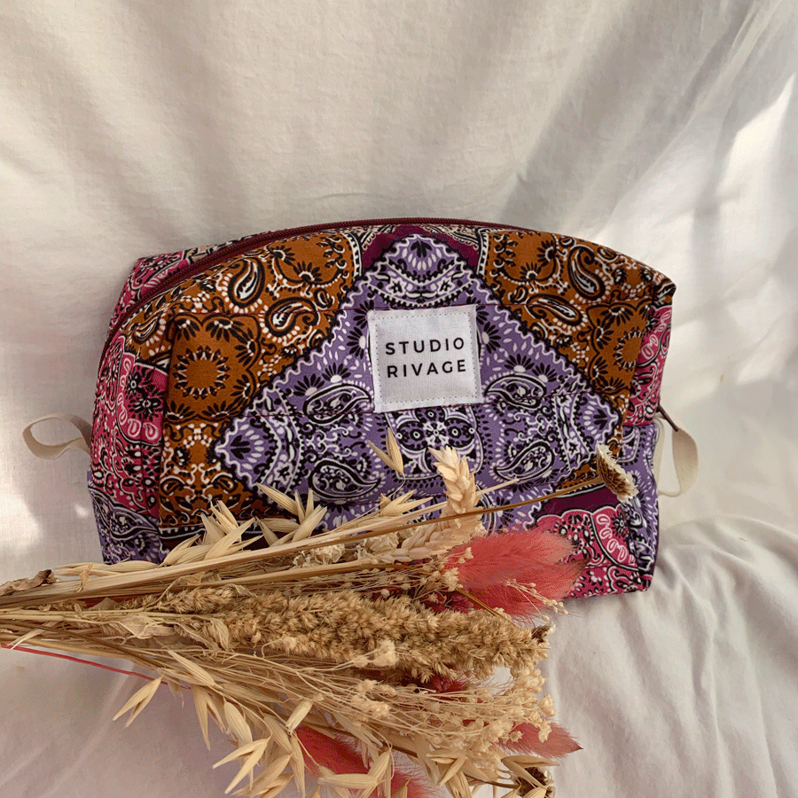 Trousse de toilette matelassée Bandana