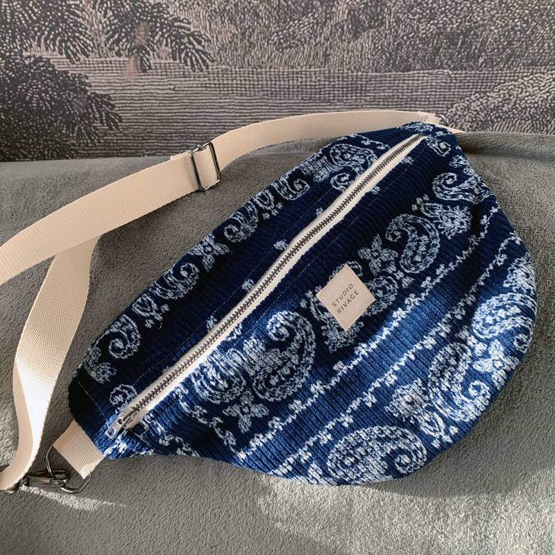 Sac banane en velours côtelé Paisley