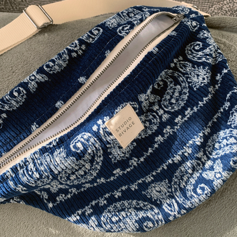 Sac banane en velours côtelé Paisley