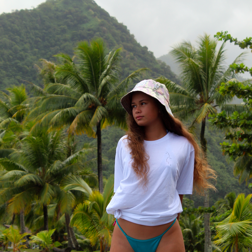 Chapeau bob réversible Tahiti & Kaki